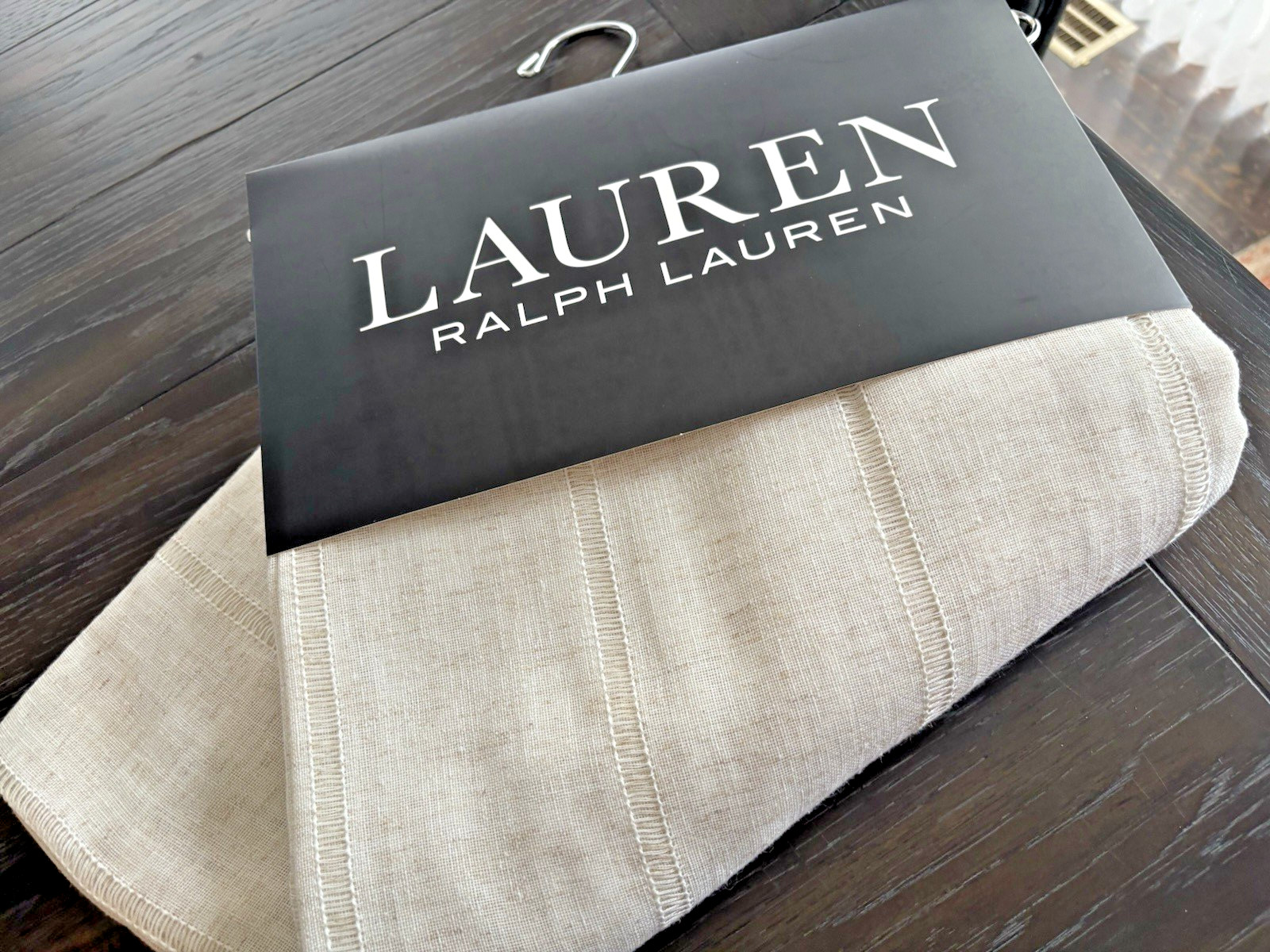 New Ralph Lauren Window Curtains 2 Panels Beige 54 x 96 Linen Hamilton Back Tab