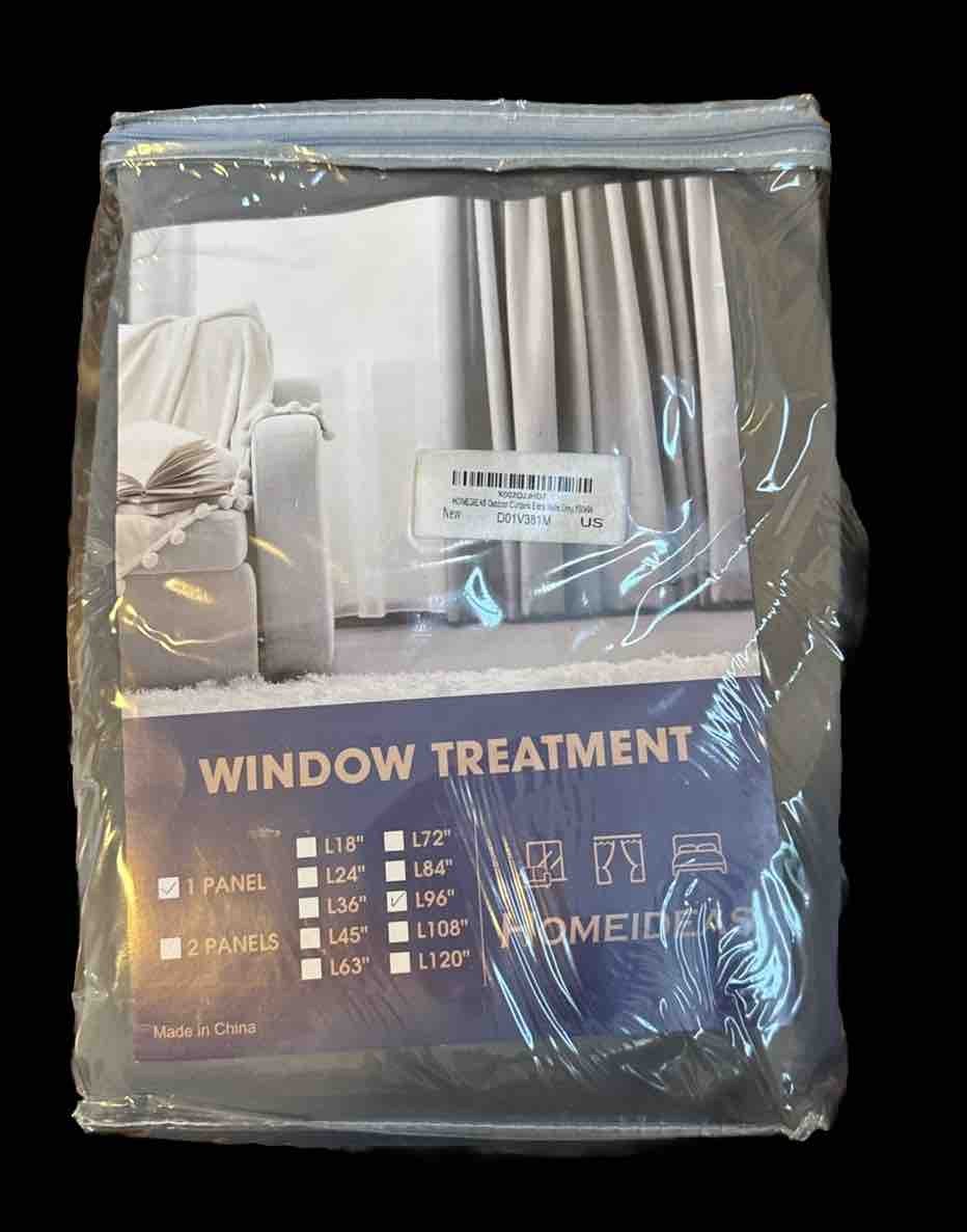 HOMEIDEAS~WINDOW TREATMENT OUTDOOR CURTAINS~ Xtra Wide Dk Gray 100 X 96 NEW!