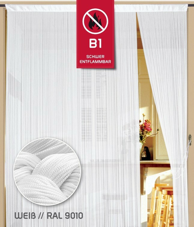 Thread Curtain 400cm x 200cm (W x H) Colour White in W1 Flame Retardant