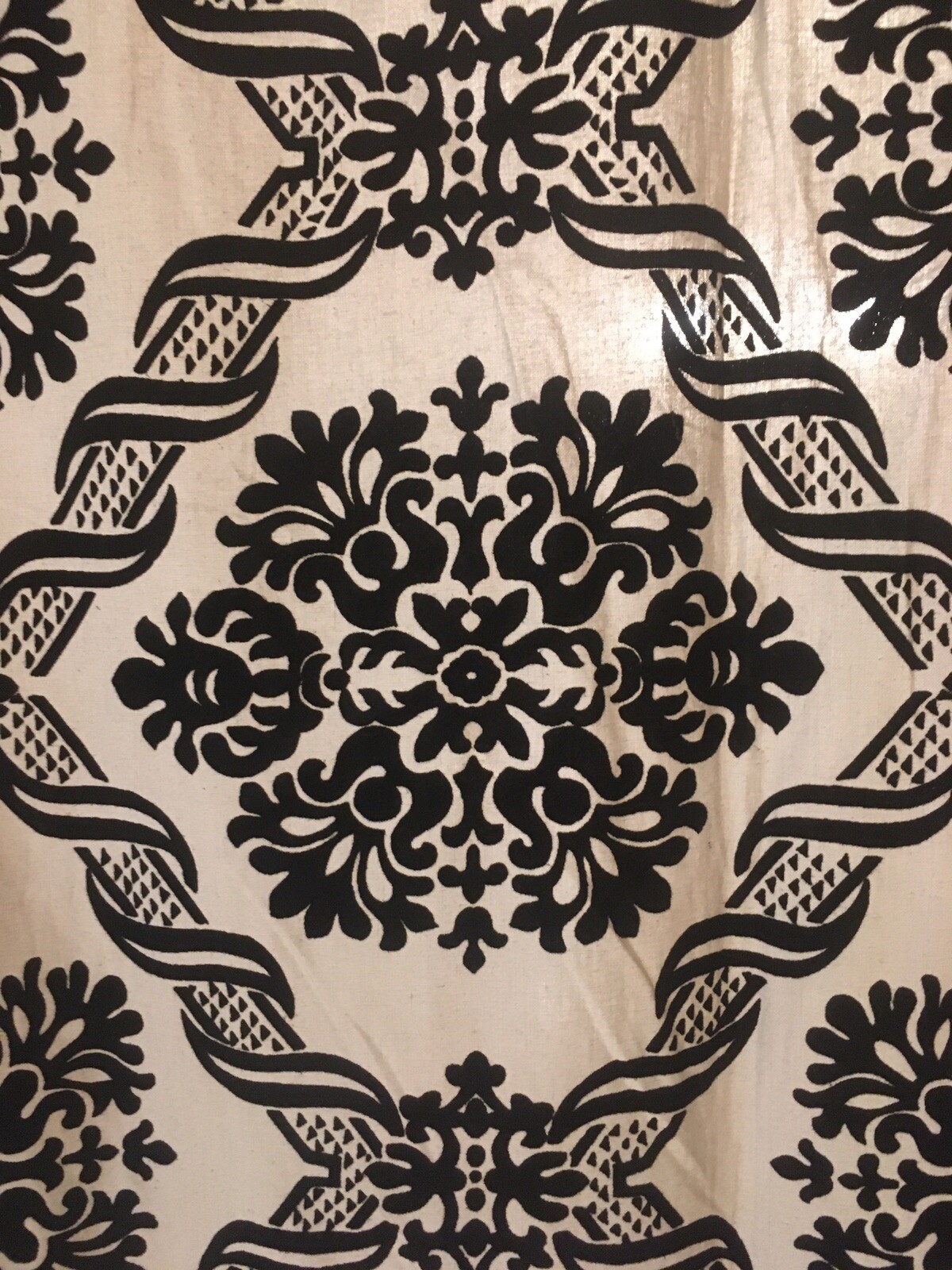 Multi-Purpose Black/Off White Curtains Or Use For Upholstery Headboards,Wall Art