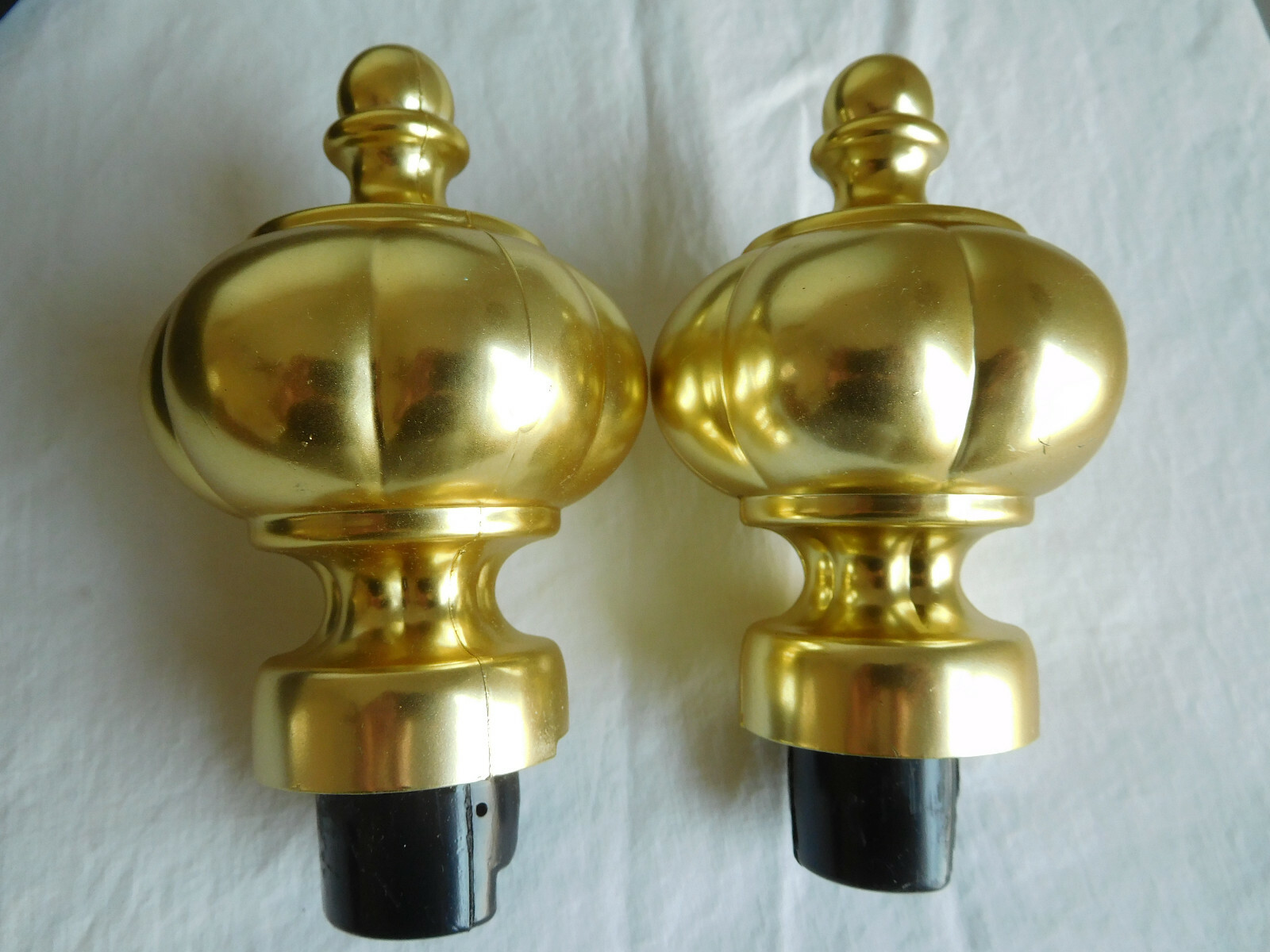 CHOICE drapery traverse rod FINIALS 1 3/8″ rod Kirsch Chateau Asian round vtg