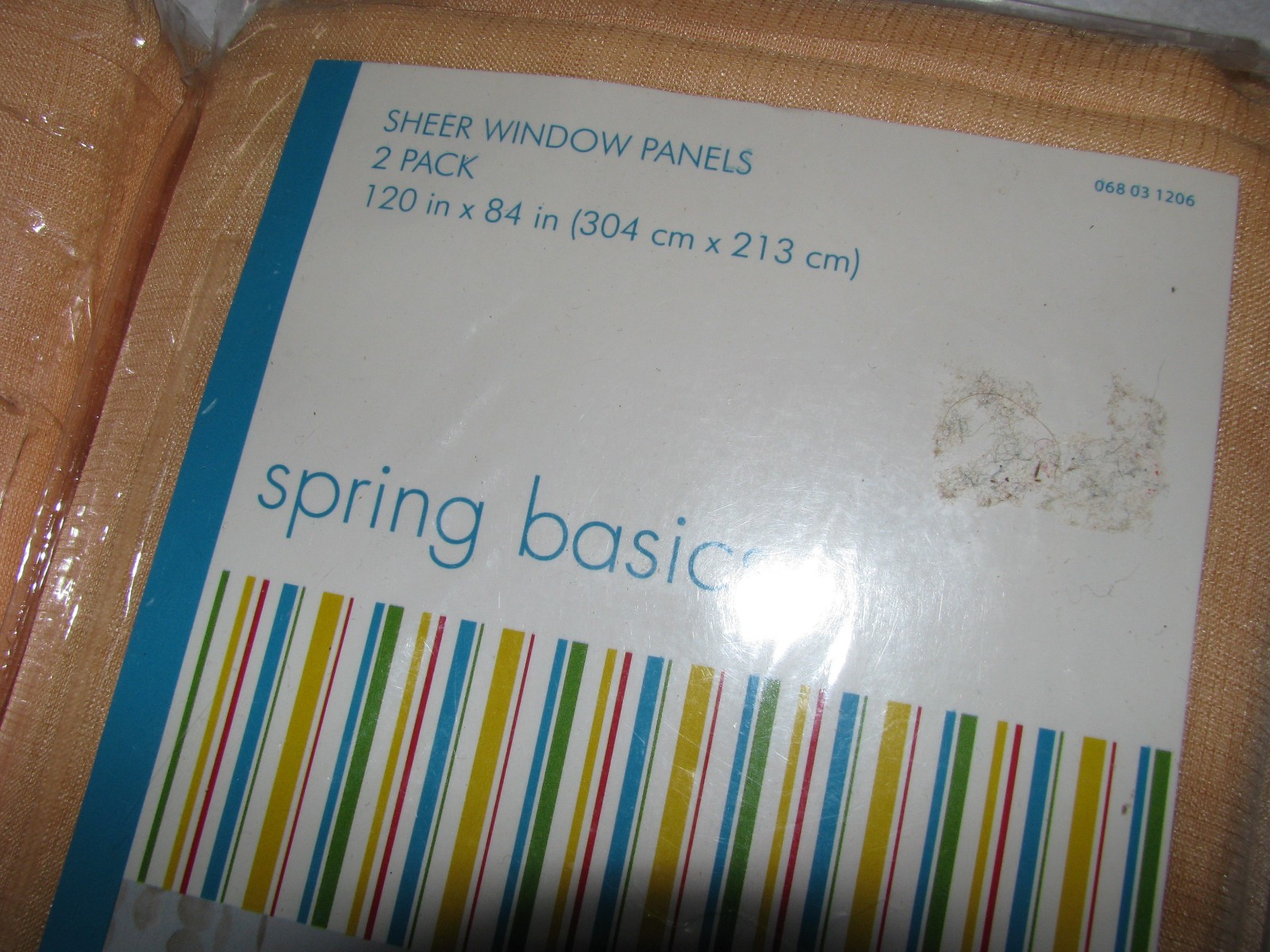 NEW Spring Basics Two Pkgs. 4 Panels Peach Sheer Window Panels 120″ x 84″ Each