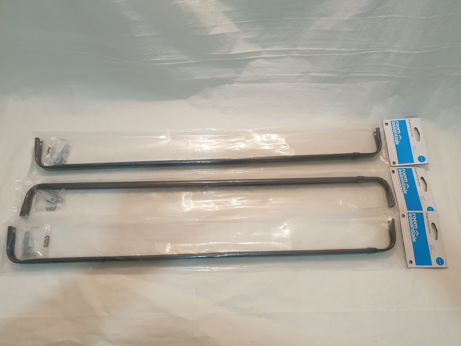 (3 pack) Dark Brown Room Essentials 28-48″ Basic Metal Adjustable Curtain Rod