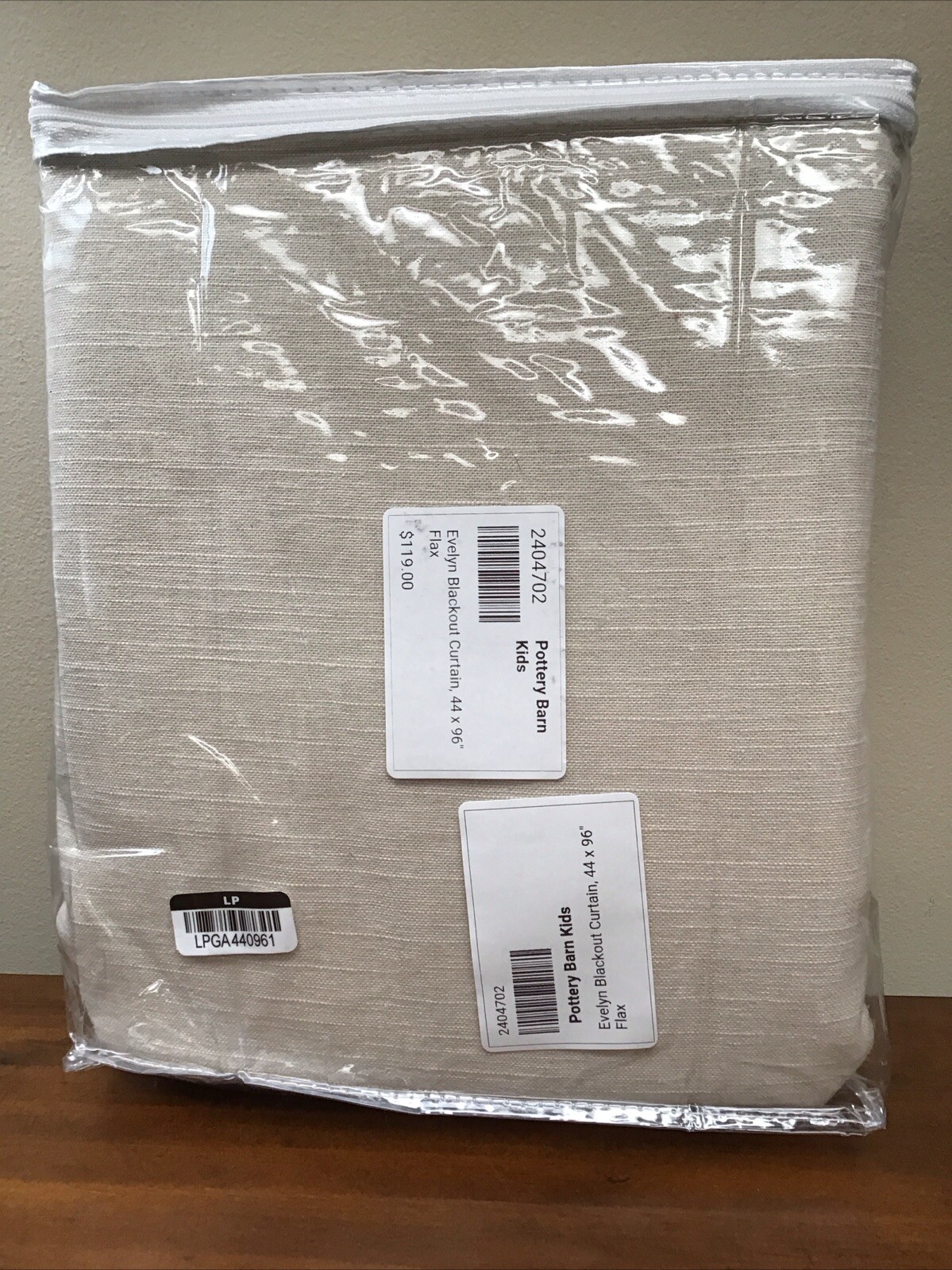 NEW Pottery Barn Kids Evelyn Linen Blackout Curtain Panel FLAX 44 x 96″
