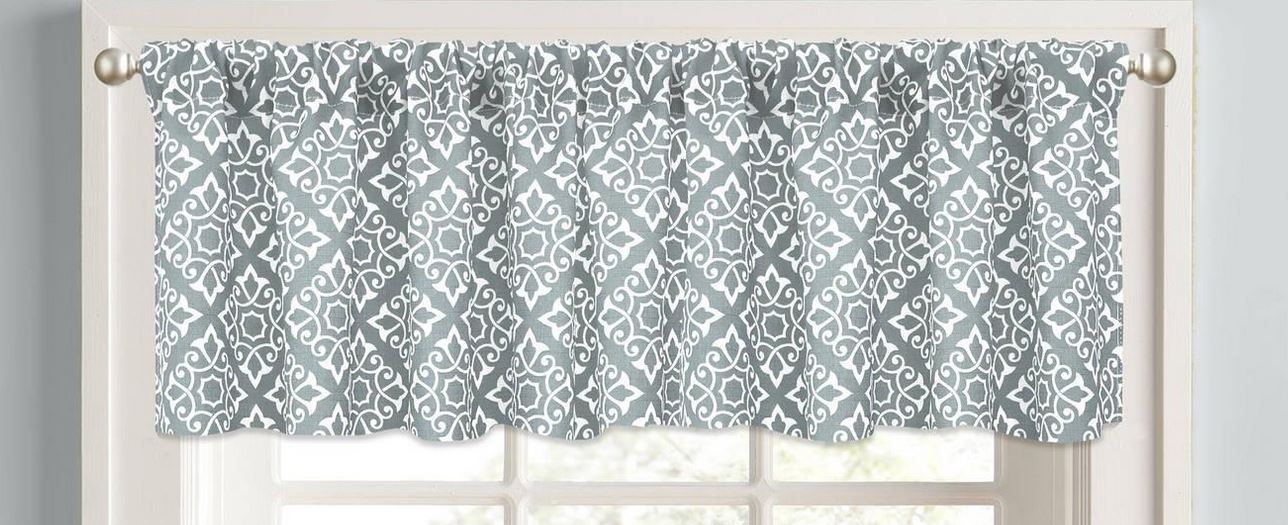 Diamonds Textured Fabric Window Valance 60″ x 14″ Color Choices, Modern – NEW