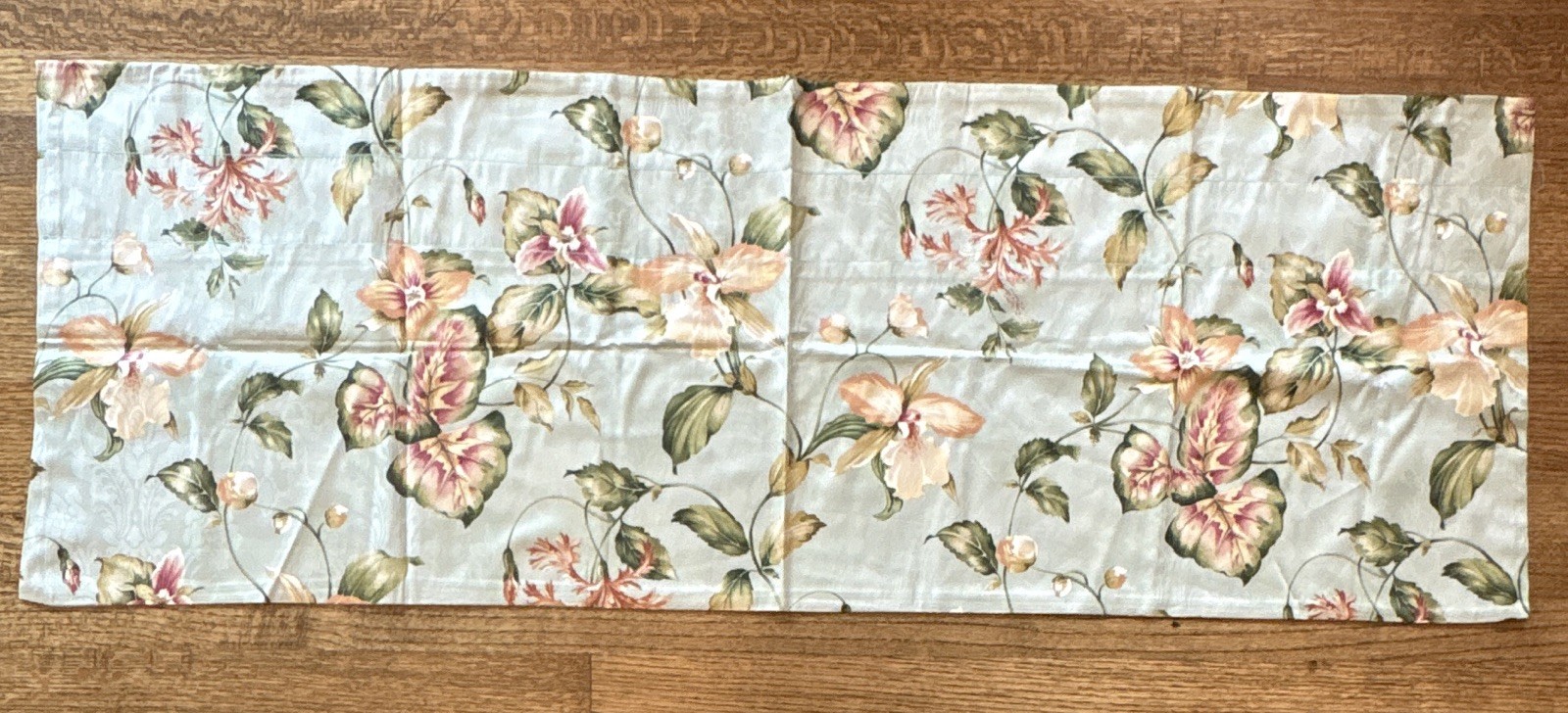 NEW Open Box, Rod-Pocket, Lined Single Valence, 51×17, Blue floral, Poly Cotton
