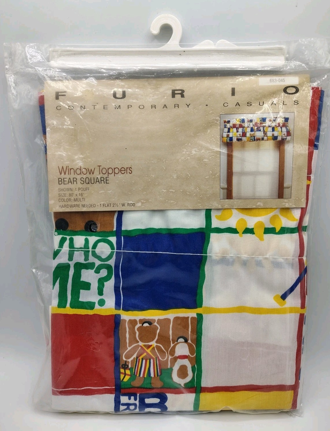 1990s Furio Contemporary Casuals Window Topper New NOS Bear Bears Kids Room Vtg