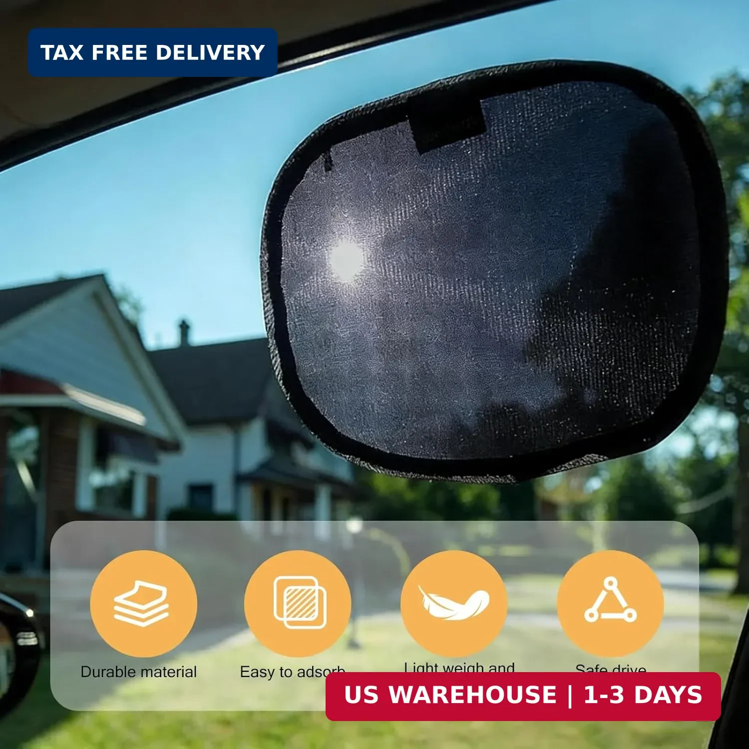 2PCS Car Miniature Static Cling Window Shade, PVC Heat-resistant Anti-glare Smal