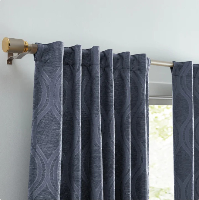 Silk Home – Mitchell Total Blackout Curtain Panel Pair – Navy Blue – 52″ × 96″