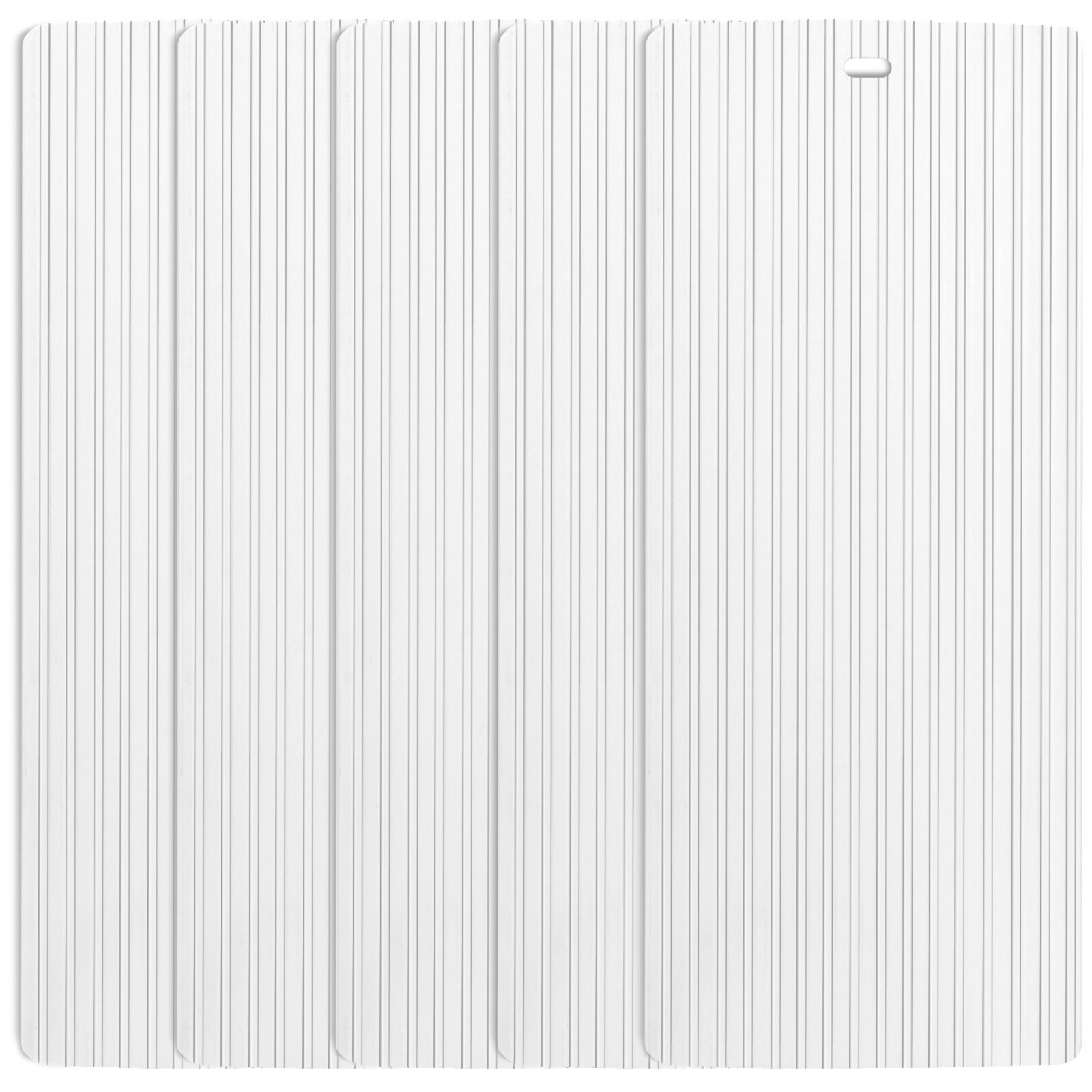 DALIX Ribbed Replacement Slats Vertical Blinds White Vinyl 98.5″ Window 10 Pack