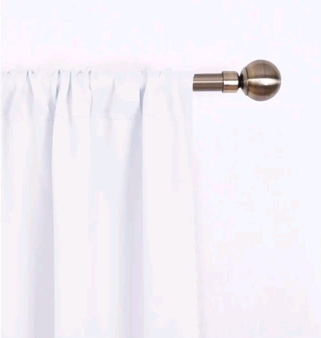 NICETOWN Thermal Insulated Pure White Tie Up Curtain for Light Blocking 40″x54″
