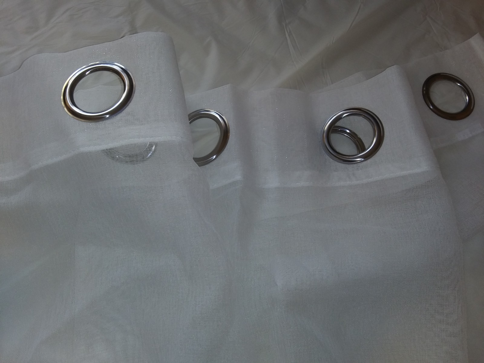 2 Curtain Panels Grommet Brown Peach Light Airy 86 in Long 54in Wide Each Panel