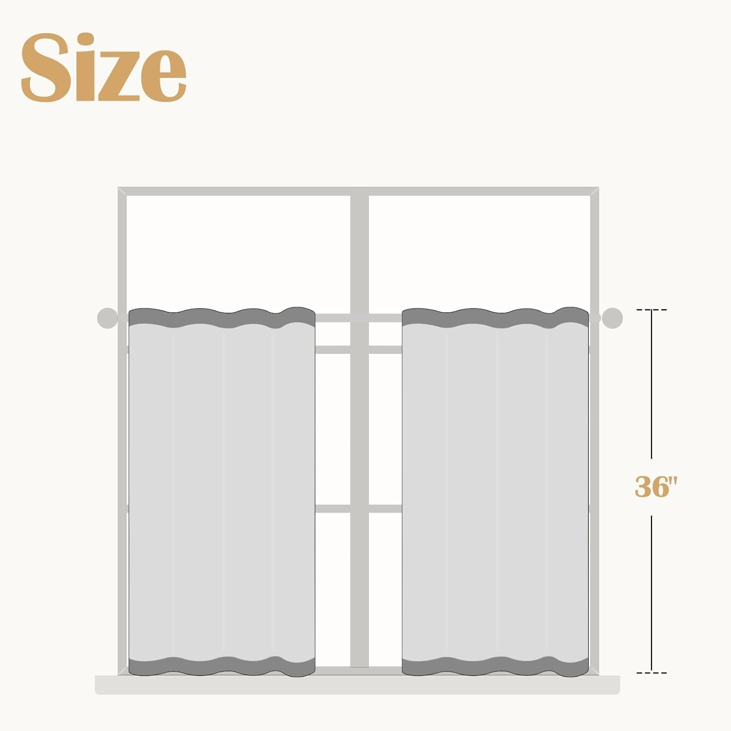 Half Window Curtains Small Drapes for Kitchen 36 Inch Rustic Floral Tier Curt…
