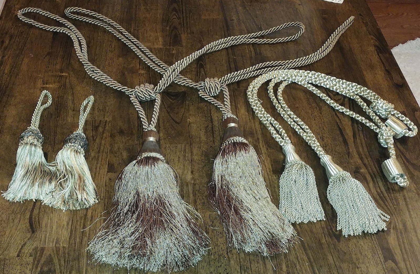 Tassels Twist Rope 28″/ 26″/8.5″ Curtain/Chair Tieback 6pc Lot Green Large
