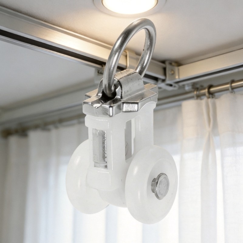 30 Pack Ceiling Mounted Curtain Track Roller System Plastic and Stainless Steel