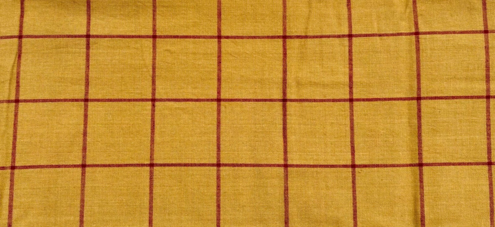 New Primitive DARK MUSTARD RED CHECK PRAIRIE SWAGS Curtains 63″ L