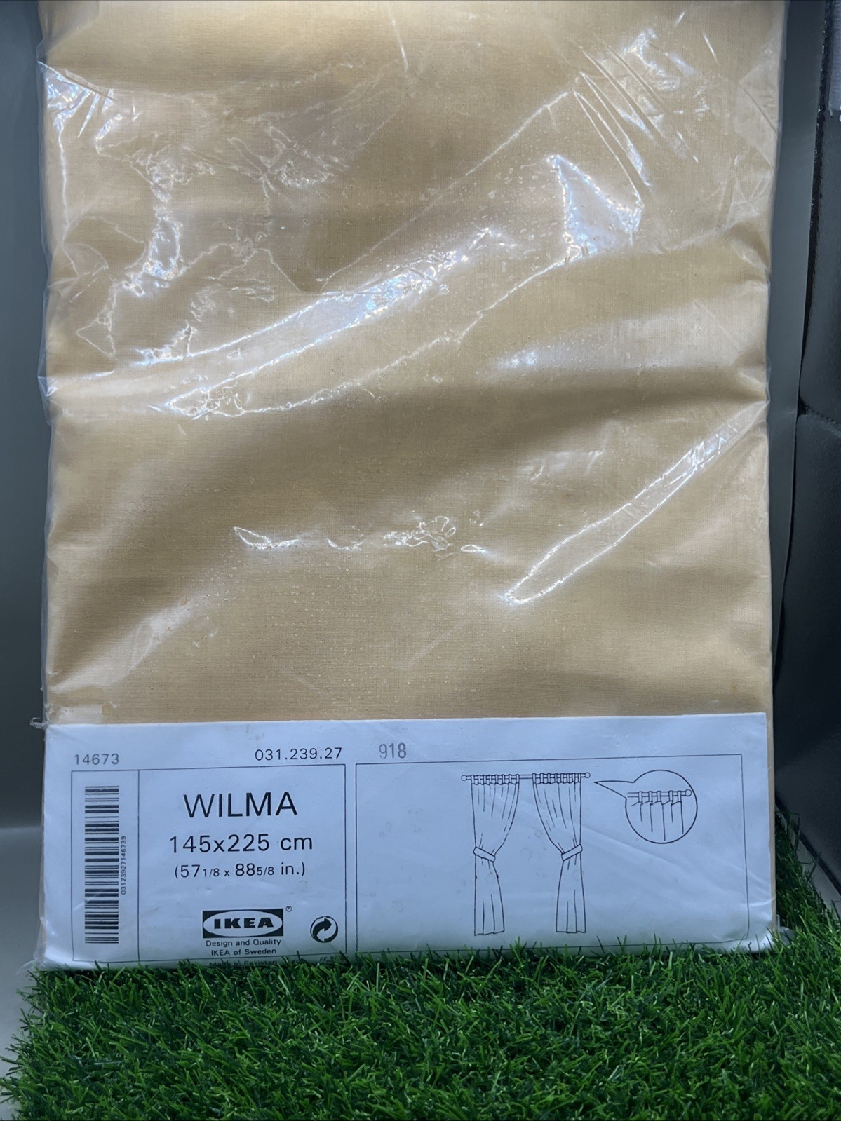 Ikea Wilma Curtains Orange Apricot Pair 57”x 88” (145 x 225cm) Each New Vintage