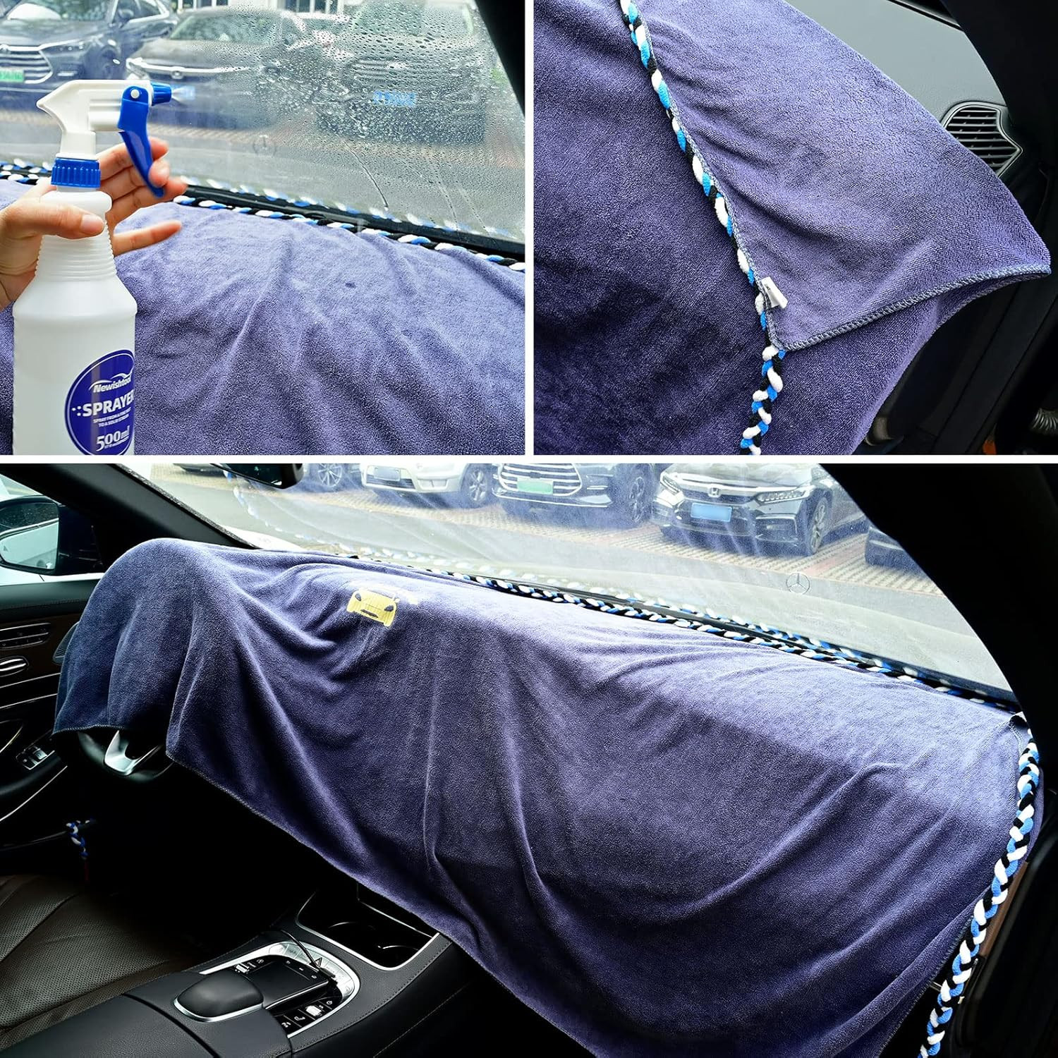 Window Tint Tools Dash Protection Towel with Soak Rope Tool and 2 Pack PET Sheet