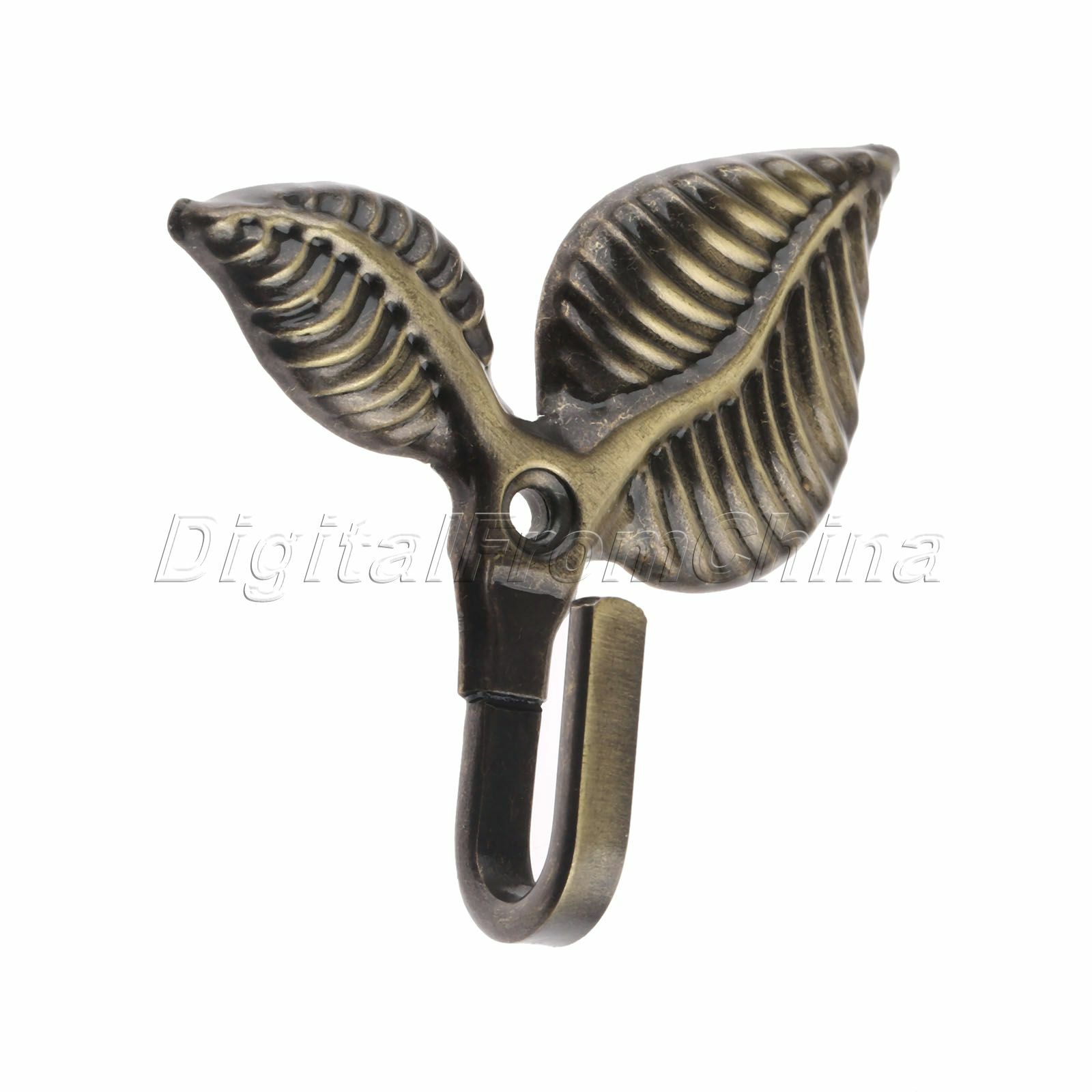 Vintage Leaf Design Curtain Tieback Hook Holder w/ Screws Home Wall Mount Decor