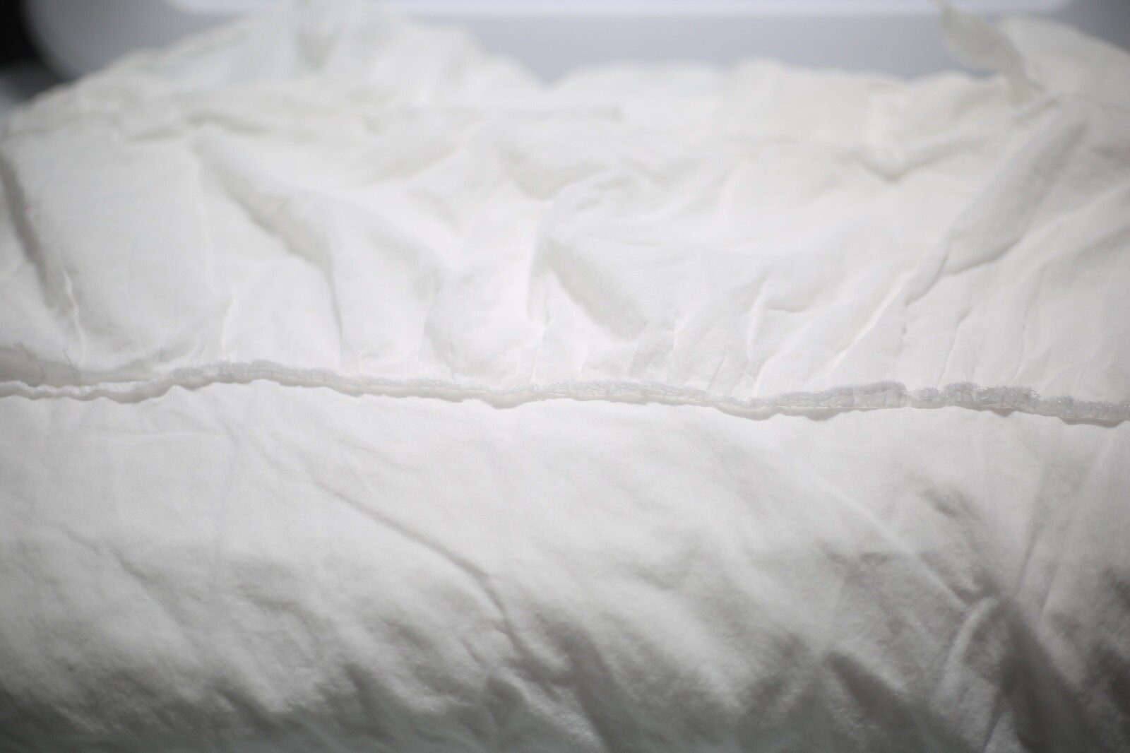 Pottery Barn Teen 44 x 96 in Ruffle Curtain Panel White Cotton Cottage Girly