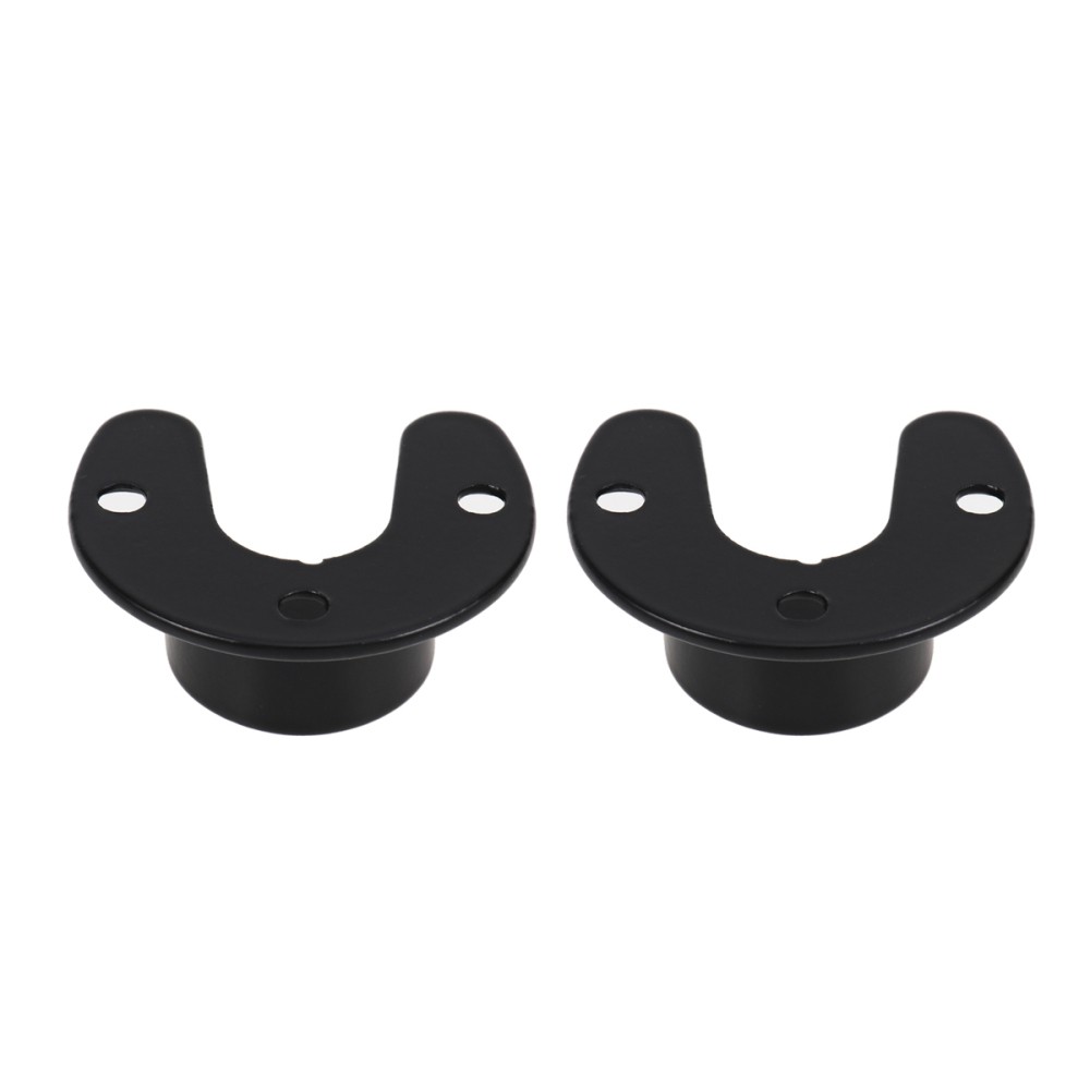 2Pcs Black Stainless Steel Closet Pole Socket for Closet Wall Mount Supports