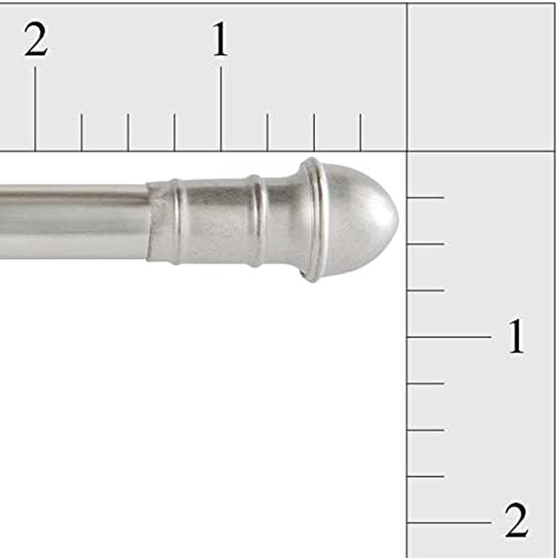 28-48 In. Adjustable Petite Café Curtain Rod, 2-Pack, 7/16 In. Diameter, Silver