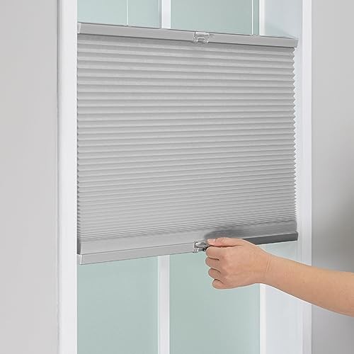 Cordless 1″ Light Filtering Top Down Bottom Up 62.5″W x 64″H Gray Cloud