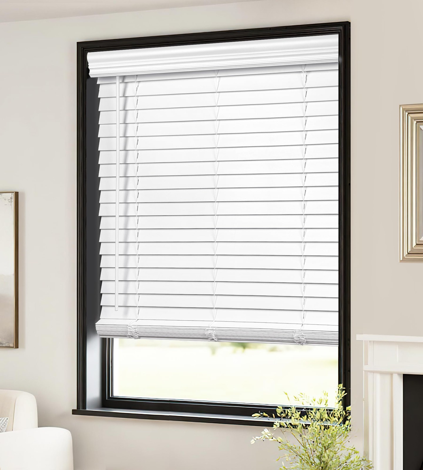 2″ Faux Wood Horizontal Blinds for Window 31″ W x 36″ H