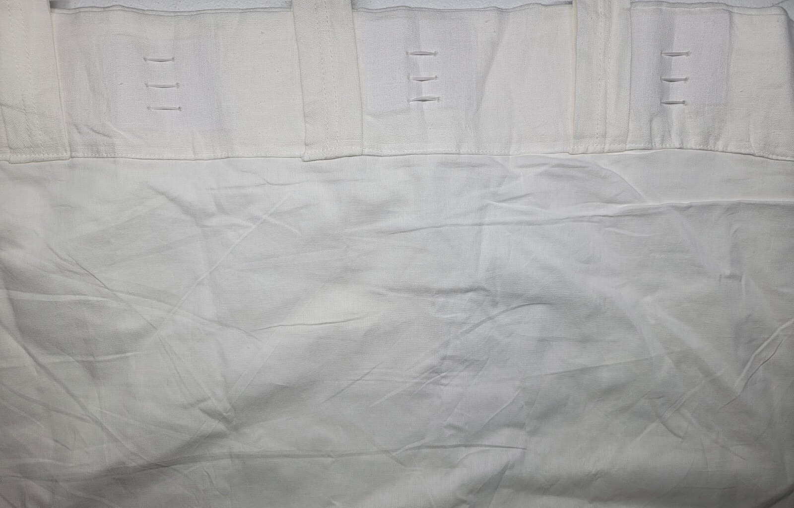 Pottery Barn Classic Belgian Flax Linen Cotton Lined Drape White 50×82.5″ READ