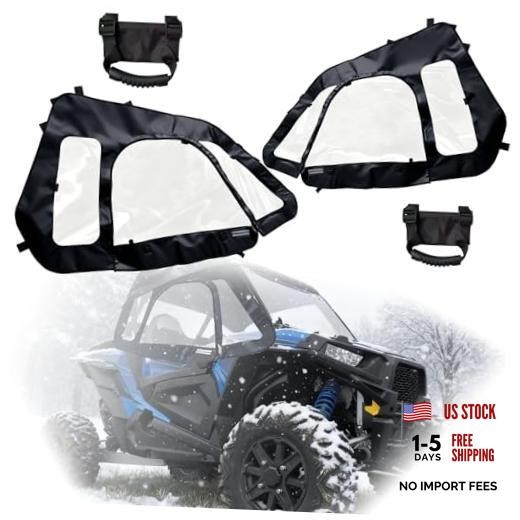 Soft Upper Doors For Polaris RZR XP 1000 / XP Turbo 2014-2023，YKK Zipper, TPU