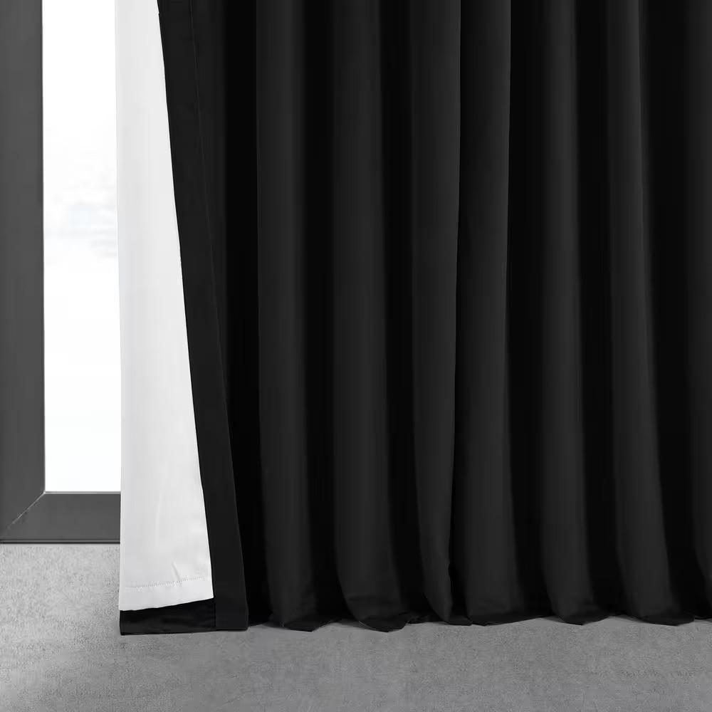 Black Extra Wide Velvet Rod Pocket Blackout Curtain – 100 In. W X 108 In. L (1 P