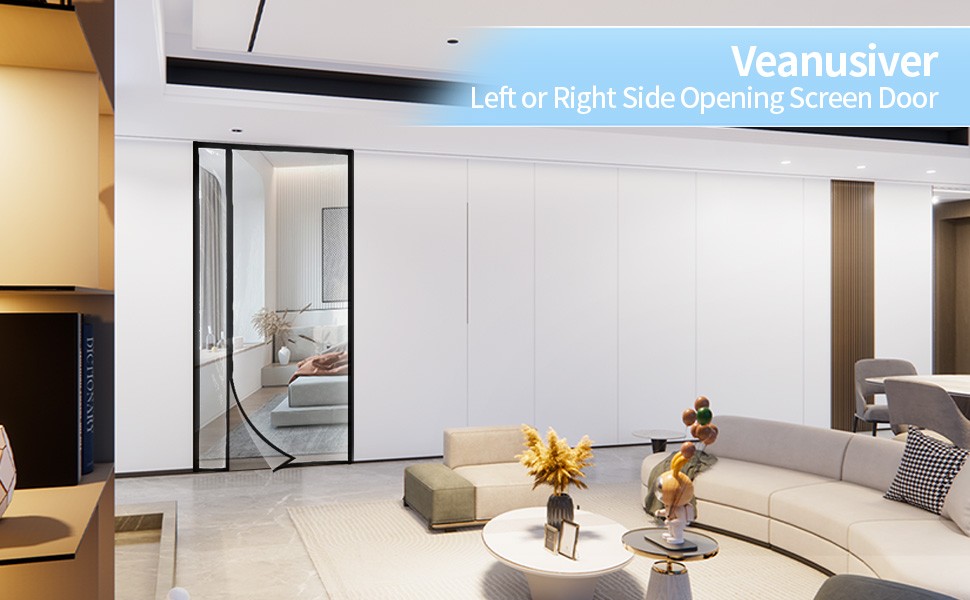 Transparent Reversible Left or Right Side Opening Insulated Door Curtain,