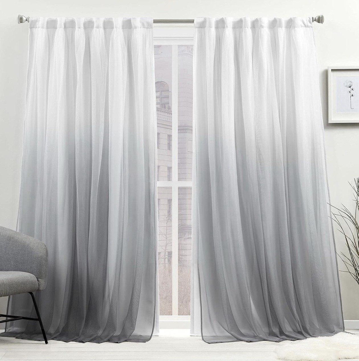 Exclusive Home Crescendo blackout lined thermal ombre tab top set 54 x 84in