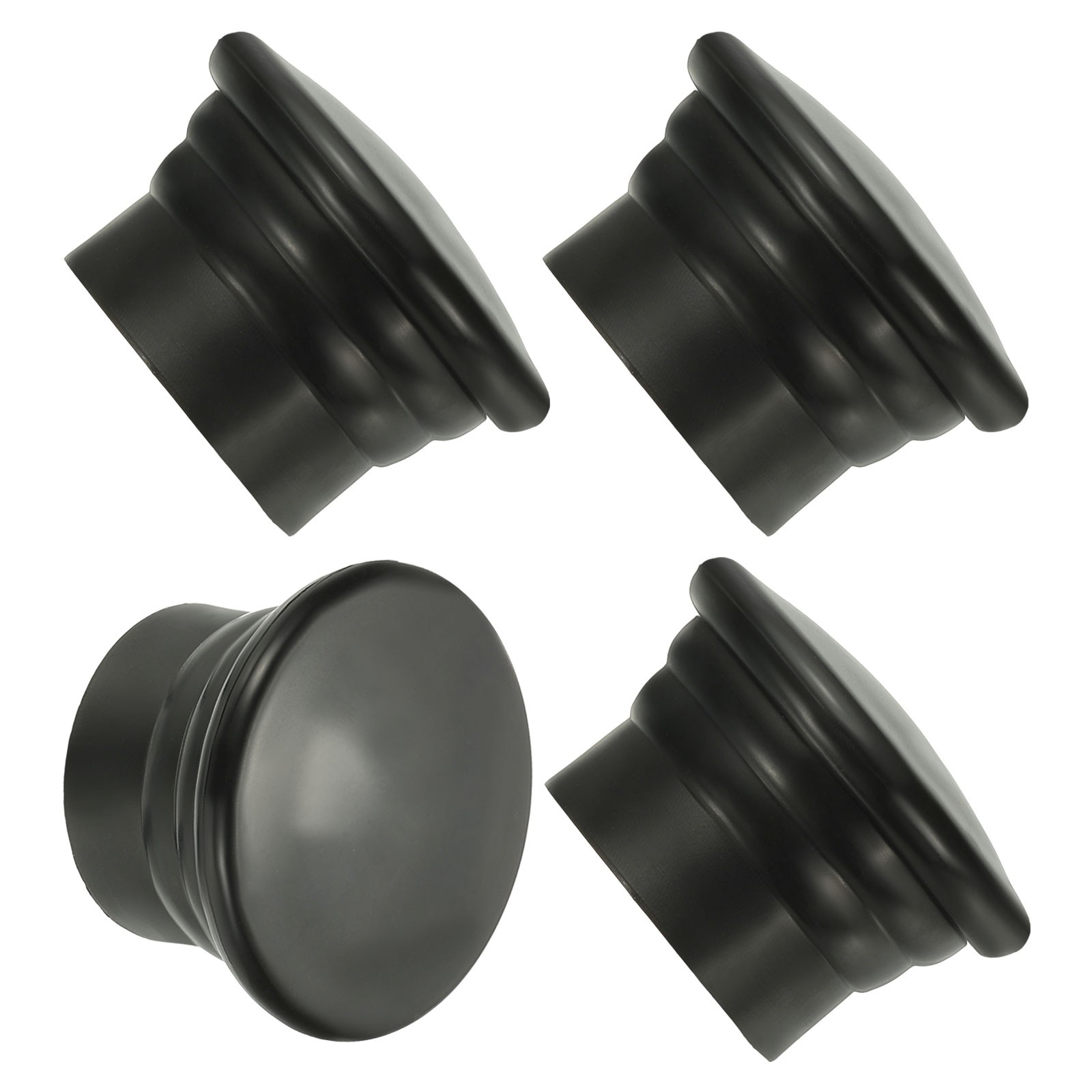 4Pcs Curtain Rod Ends Plastic Fits Dia 26-28mm Rods Window Black