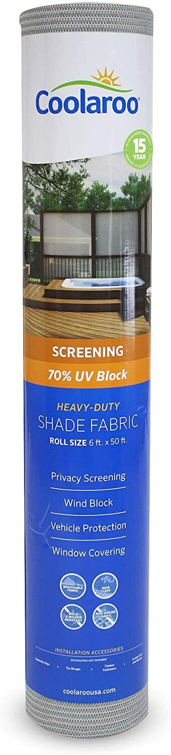 PICKUP ONLY Coolaroo Screening Shade Fabric in 70% UV Block 457912 6 x 50 Stone