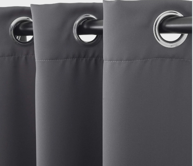 ⭐HILLEBORG, BLACKOUT CURTAINS, 2 PANELS, DARK GRAY, 57″x98″, NEW, OPEN BOX ⭐️