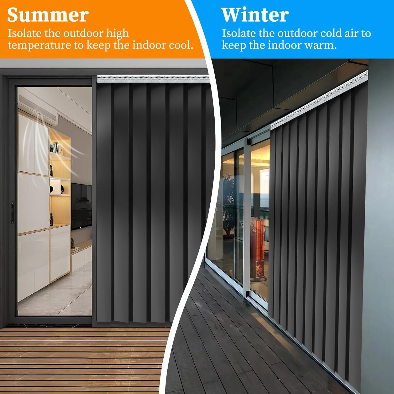 164Ft Commercial Plastic Strip Door Curtain Black PVC Strips Curtains Vinyl Bulk