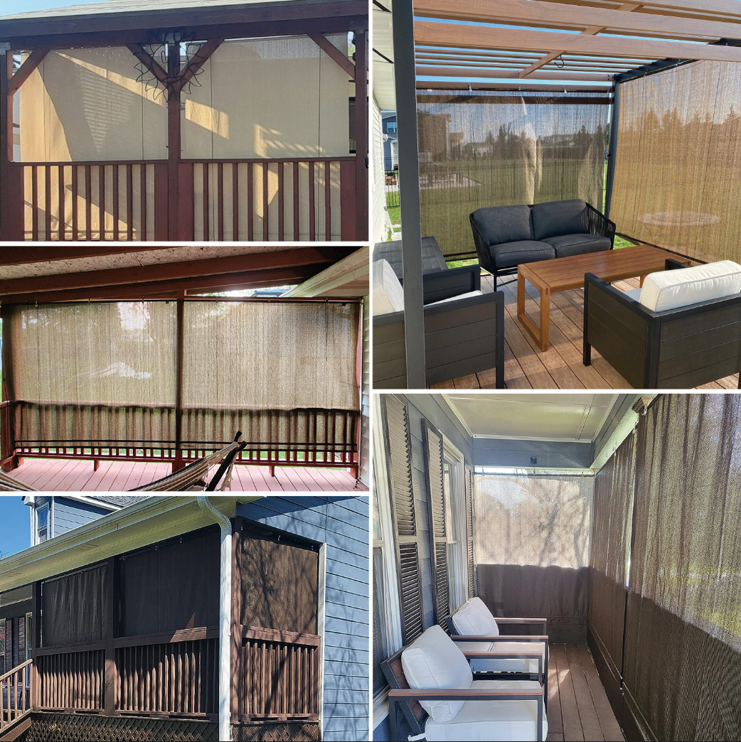 Roll Up Shade Roller Shade UV Blind Screen Patio Outdoor Deck Gazebo Porch Brown