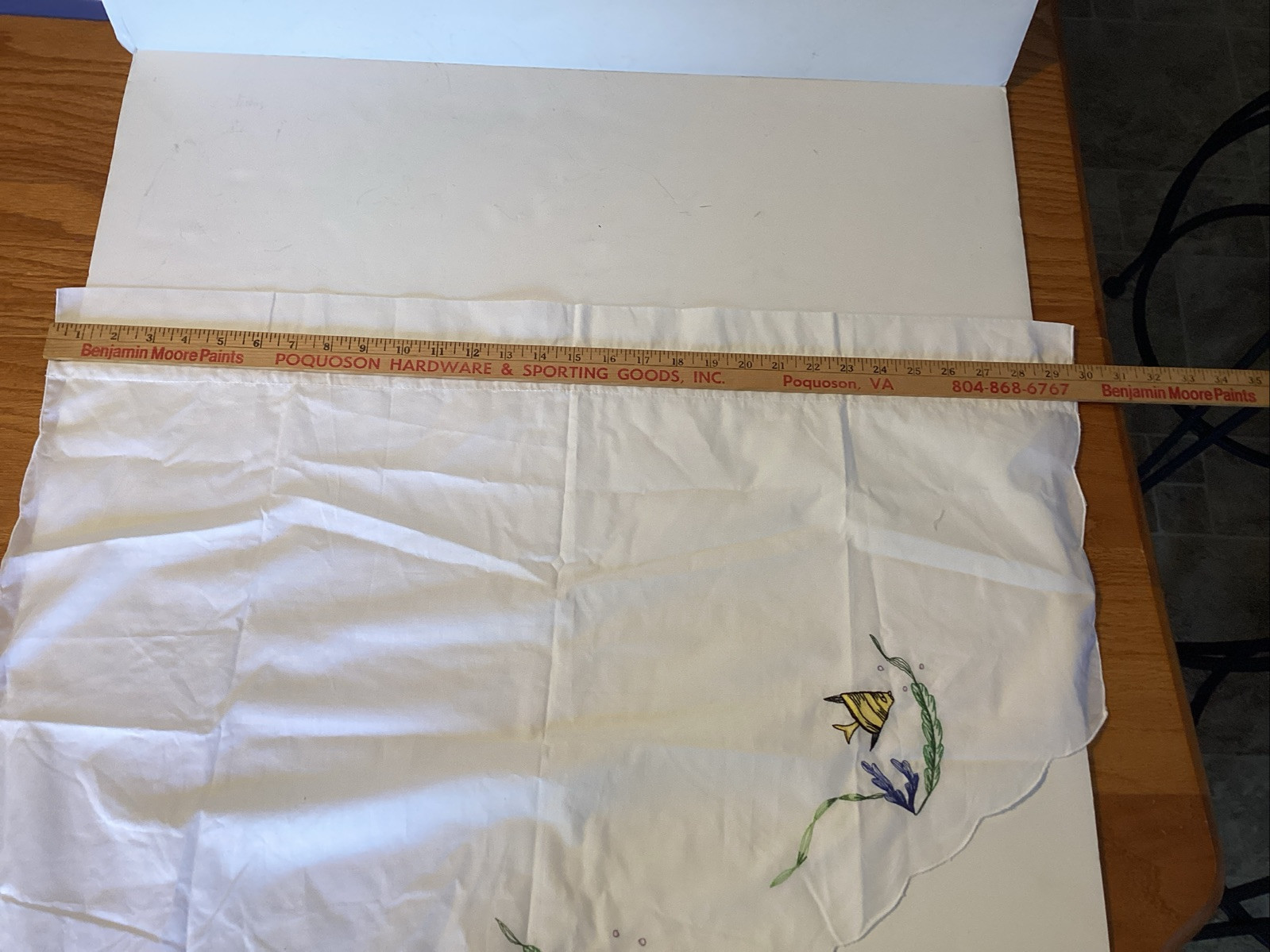 Unbranded curtain set of 4 2 curtains 2 sways fish ocean cross stitch beach