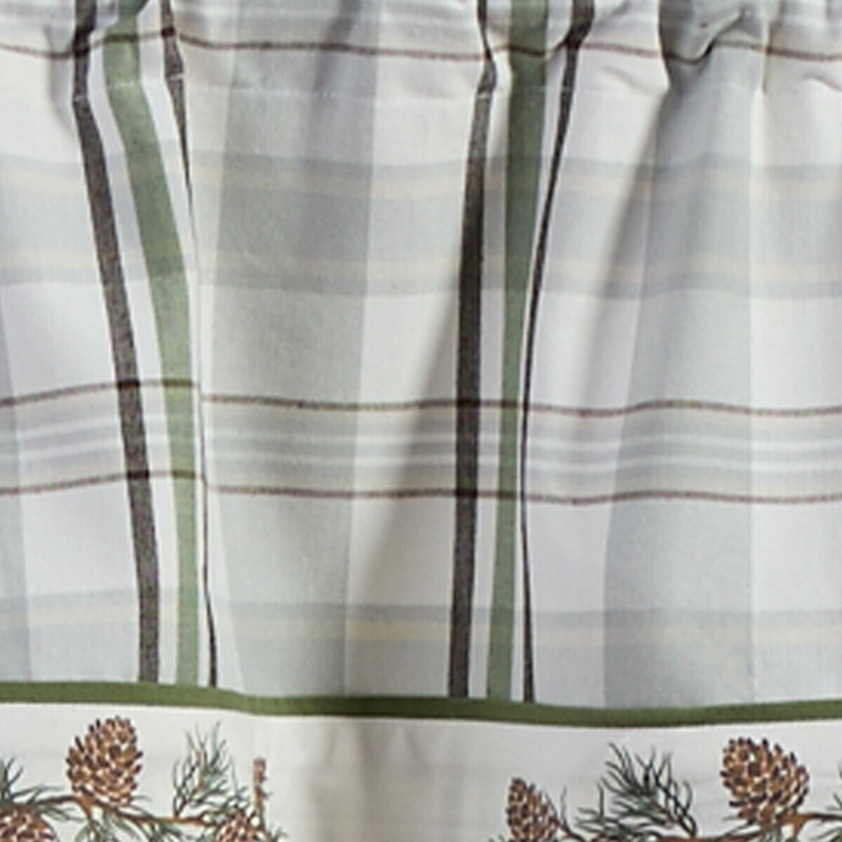 Ponderosa Pine Cone Bordered Country Cabin Cotton Unlined Valance 60″ x 14″