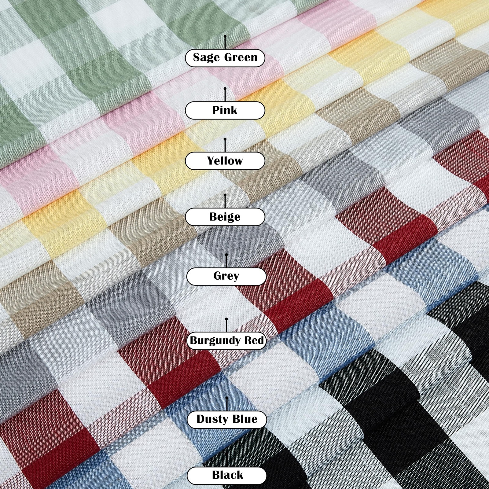 Beige White Buffalo Plaid Blackout Curtains 84 Inches Long for Bedroom Living…