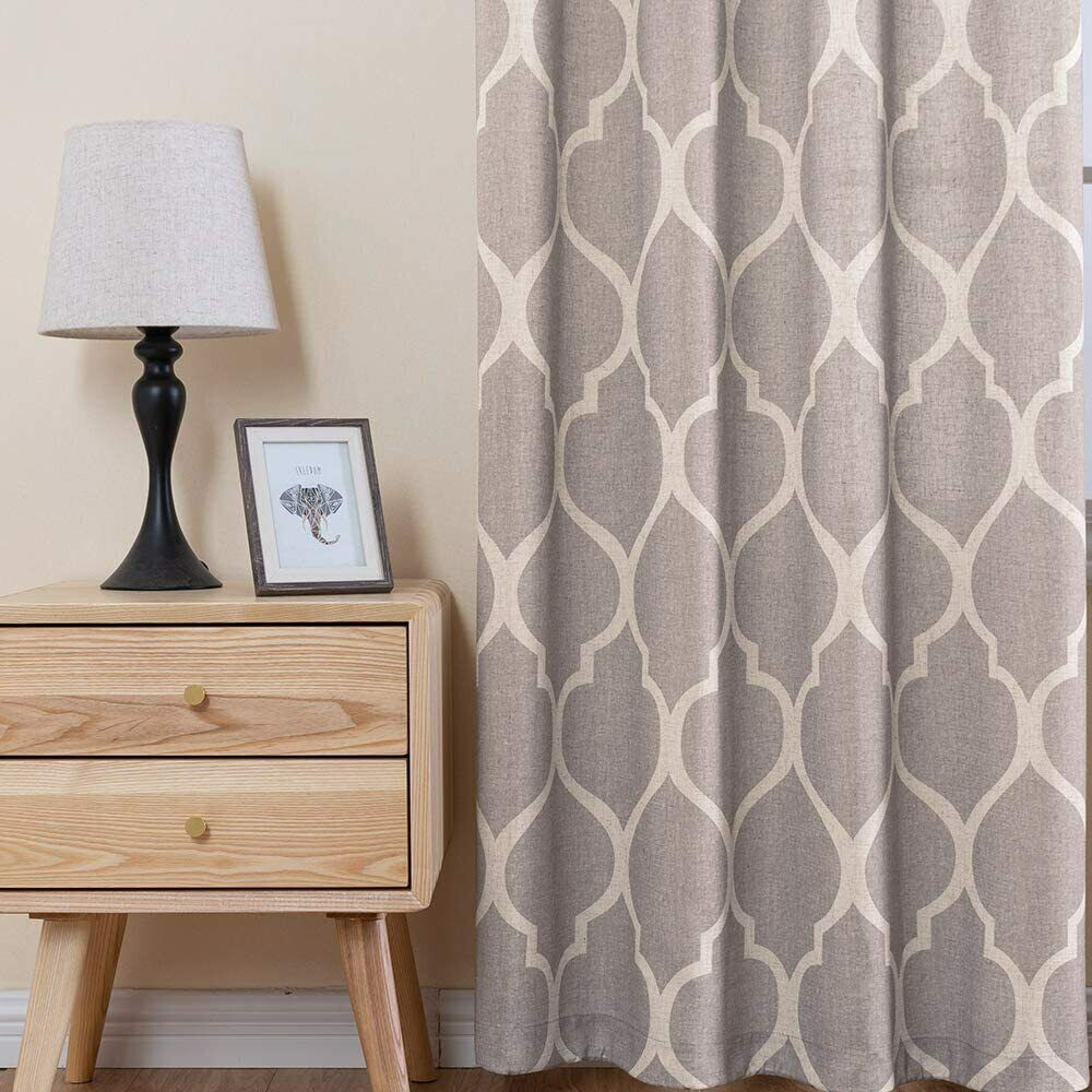 Linen Curtains Light Filtering Grommet Drapes W50 x L84 Inches