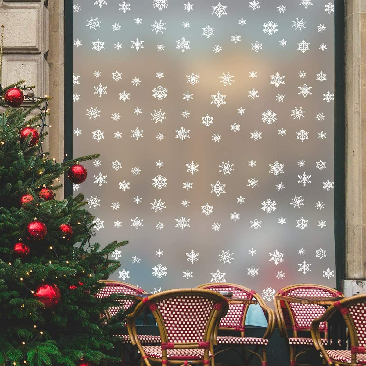 Window Film Snowflake Frosted Glass Film Self-Adhesive Opaque Privacy Protection