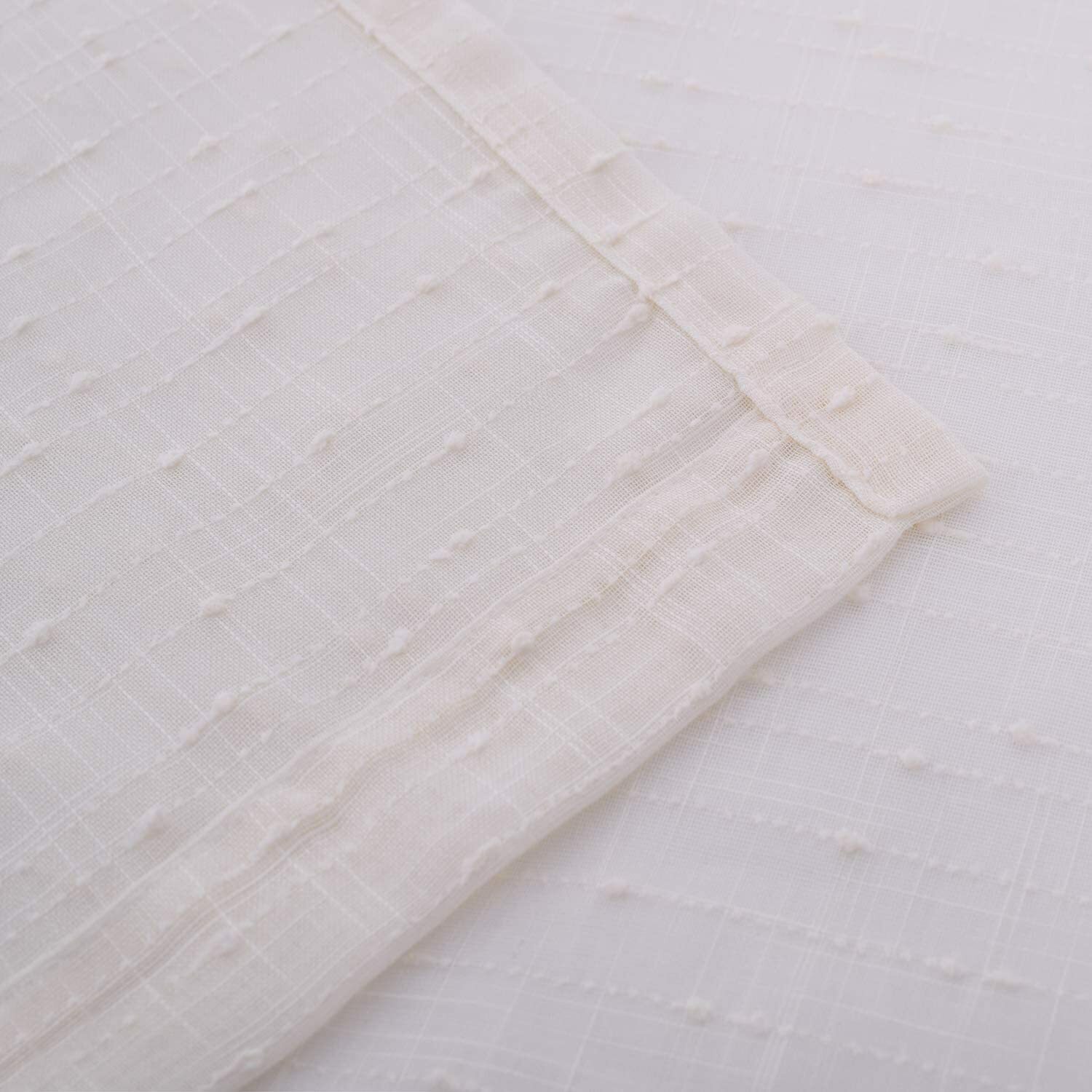Superior Meteorite Dot 2-52×84 Sheer Silver Grommet Off White Curtains NEW