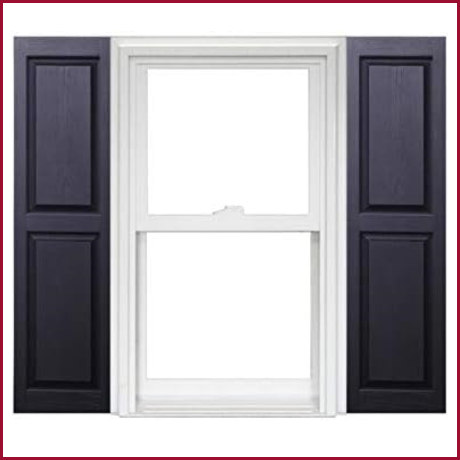 Window Shutters Polaris Homeside Raised Panel Vinyl 1Pair 14.5″ x 51″ 050 Black
