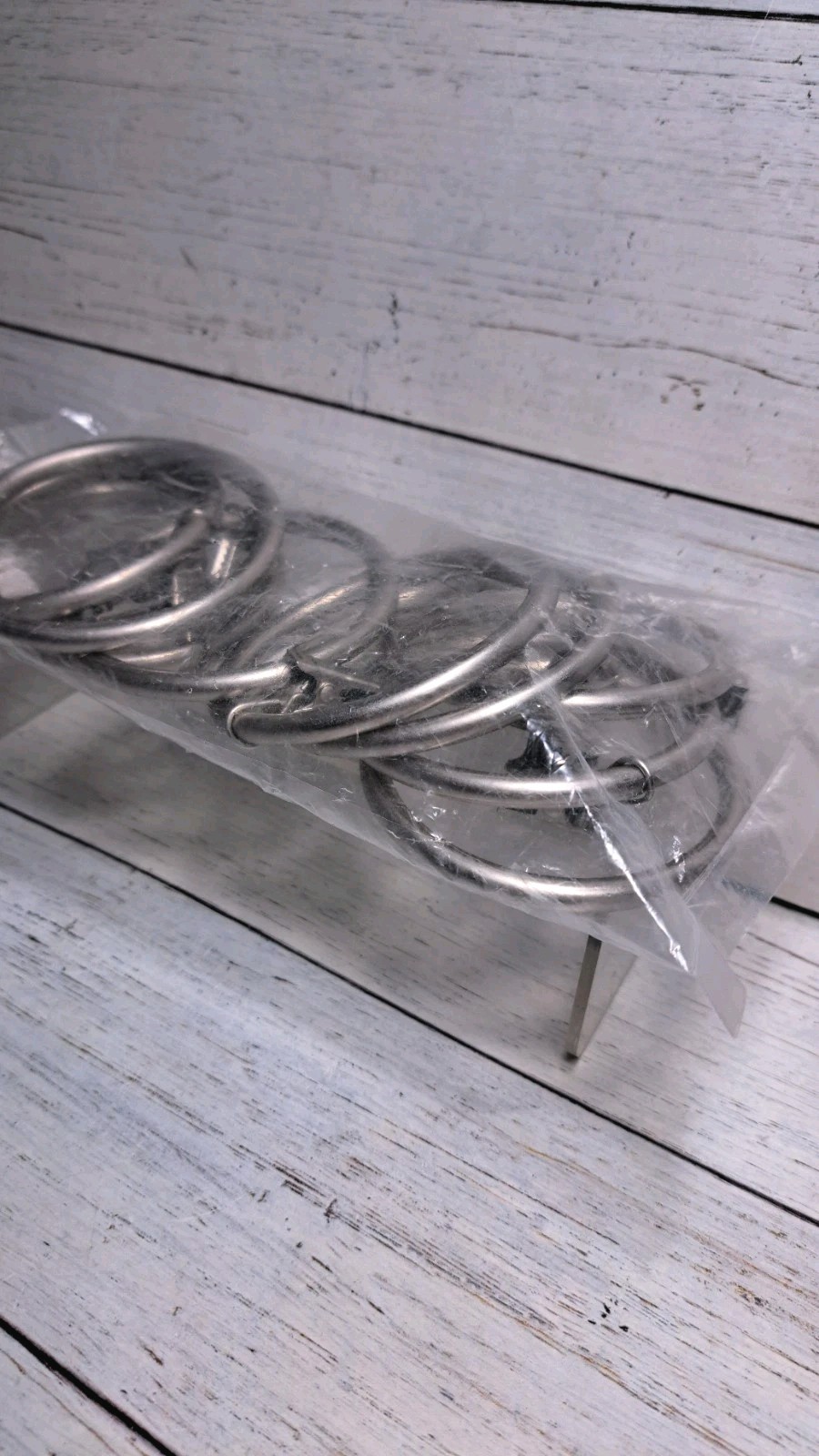 Curtain Rings with Clips Silver 55mm 10 Pack Extra Large 2 1/2 Inch Nickel Metal
