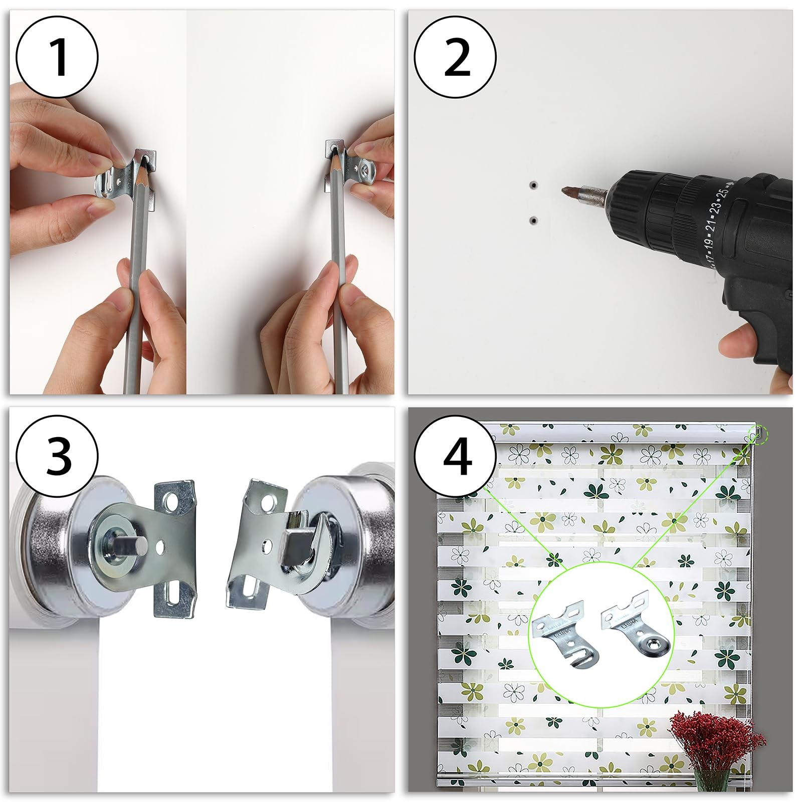 Metal Window Shade Brackets-4PCS Roller Shade Hardware Outside Mount with Scr…