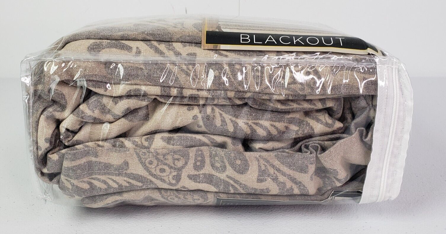 NEW Eclipse Nadya Print Blackout Window 1 Grommet Panel 52×108 Linen Thermalayer