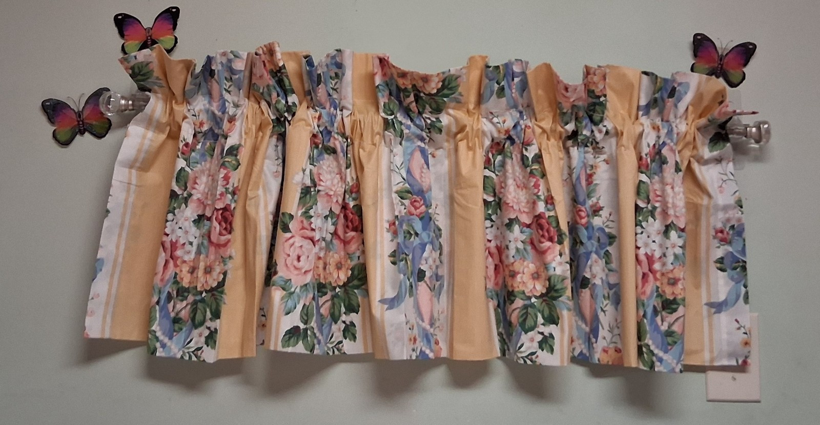 CROSCILL Princess Valance-Beautiful 4 Available-86 x 15-Stripes & Florals
