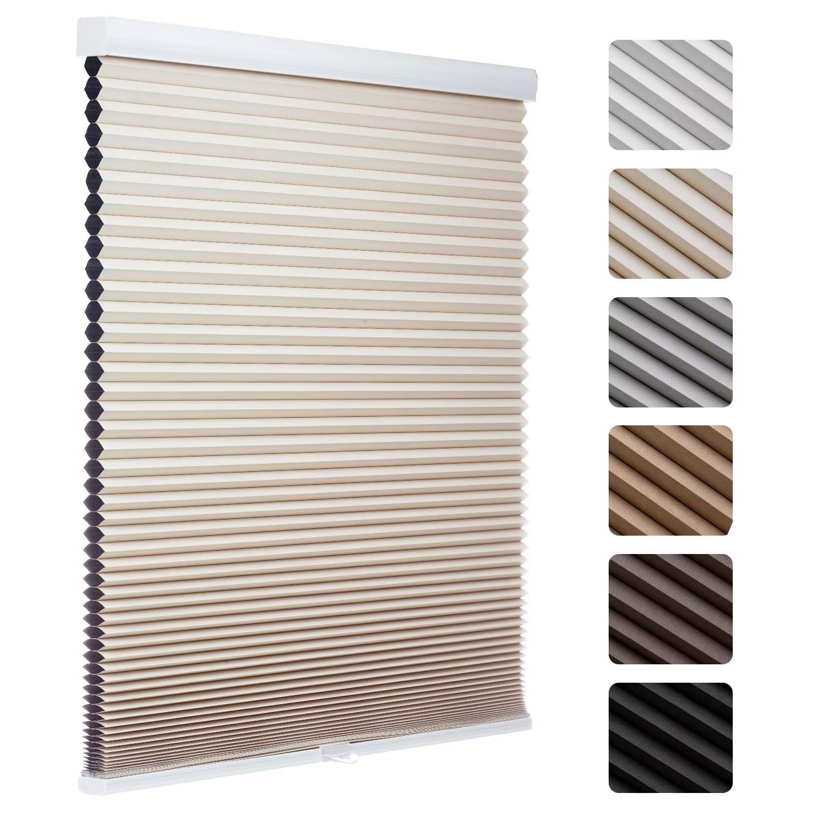 MYshade Cordless Blackout Cellular Shades, 1.5″ Honeycomb Window Blinds Bedroom